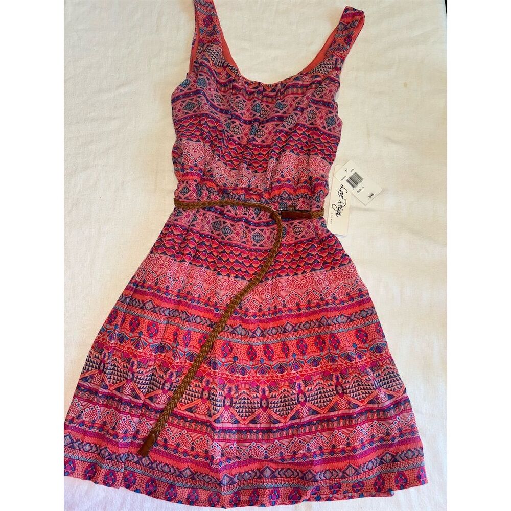 Love Reign Women's L Sleeveless Wrap Dress Multicolor Aztec Print Summer Dress